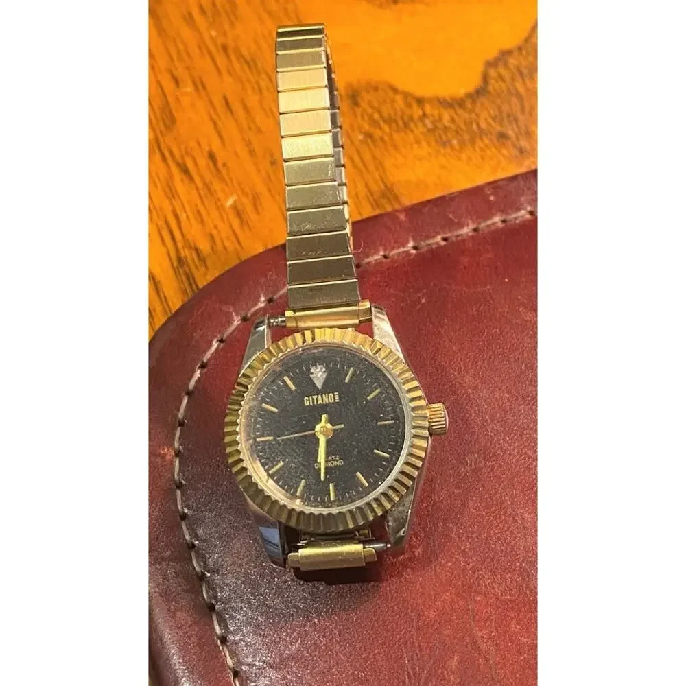VTG Women's 27mm Gold Tone Gitano Watchm, Diamond Series